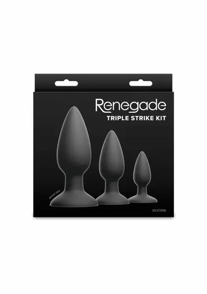 Renegade Triple Strike комплект силиконови анални разширители, черен