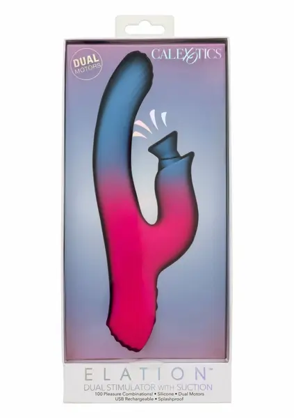 CalExotics Dual Stimulator Suction Vibrator Flexible Silicone Pink