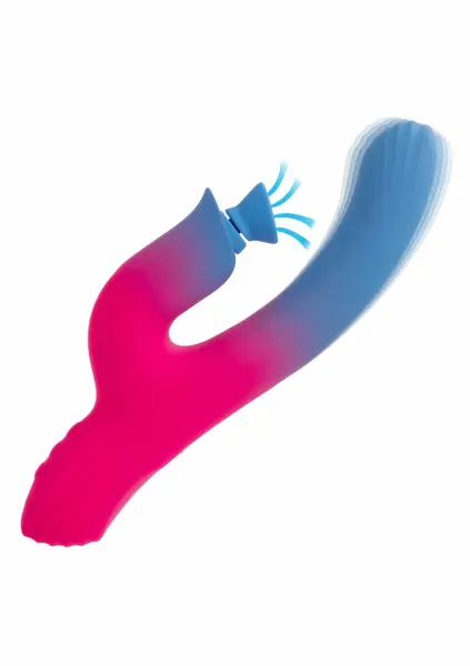 CalExotics Dual Stimulator Suction Vibrator Flexible Silicone Pink