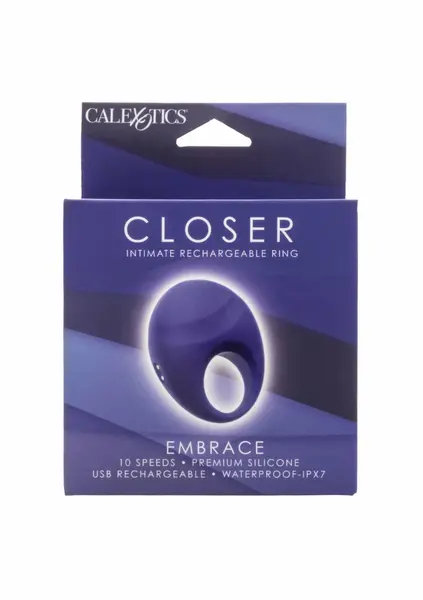 Embrace Rechargeable Silicone Ring with 10 Vibration Modes, Waterproof