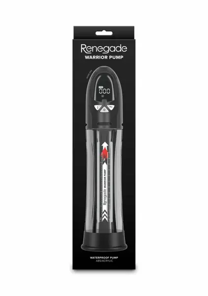 Renegade Warrior акумулаторна хидропомпа за пенис с LCD дисплей, черна, 20 см