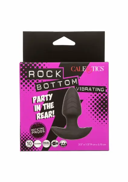 Rock Bottom Rotating & Vibrating Probe Silicone Waterproof Black