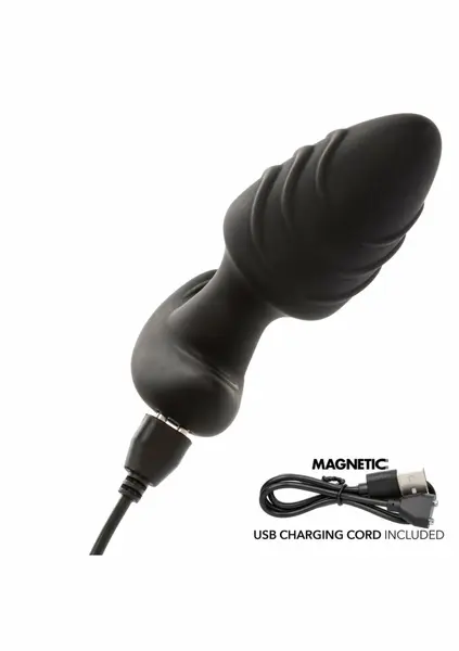 Rock Bottom Rotating & Vibrating Probe Silicone Waterproof Black