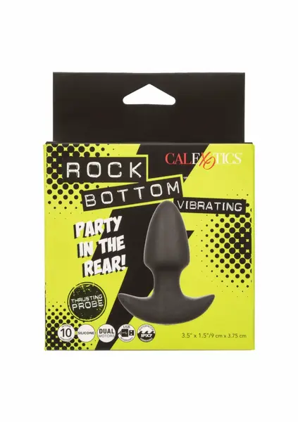 Rock Bottom тласкащ силиконов анален вибратор, черен, водоустойчив