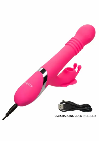 Kissing Butterfly Vibrator Multi-Function Silicone Intimate Device Pink