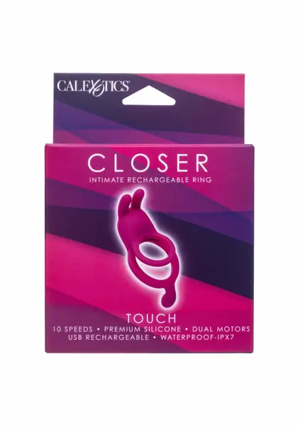 Closer Touch акумулаторен силиконов пръстен за пенис с два мотора