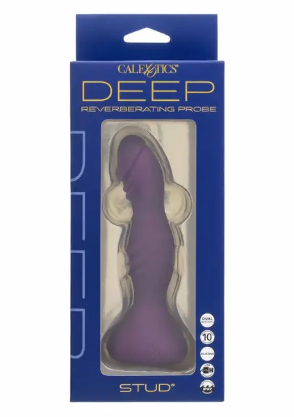 Deep Stud Probe Silicone Dual Motor Curved Intimate Device Black