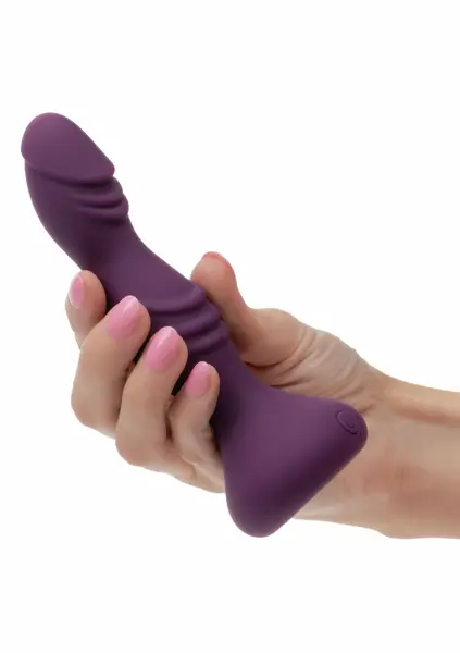 Deep Stud Probe Silicone Dual Motor Curved Intimate Device Black