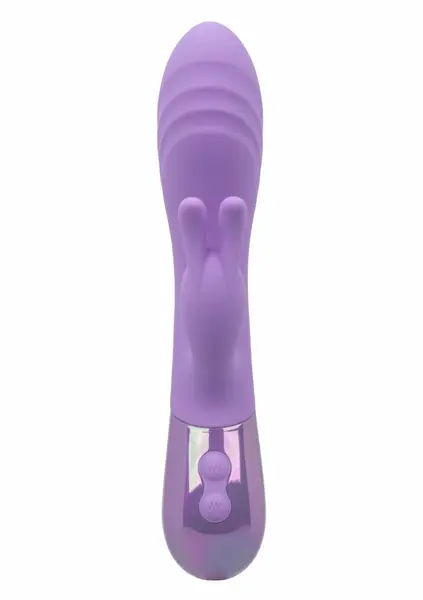 Aura Dual Bunny Vibrator Silicone Waterproof Rechargeable Pink