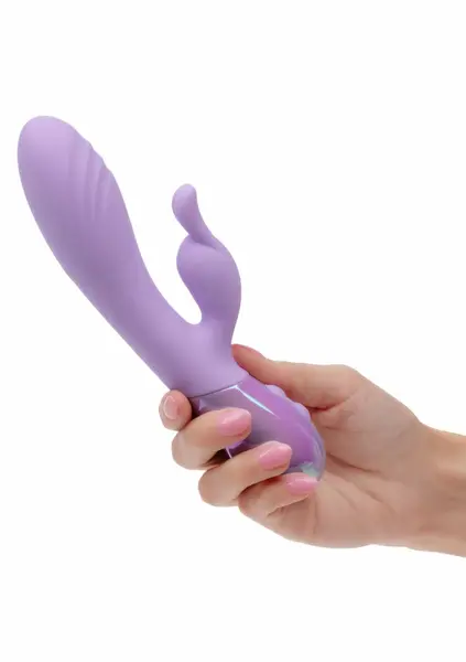 Aura Dual Bunny Vibrator Silicone Waterproof Rechargeable Pink