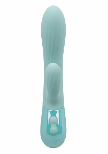Aura Dual Ripple Silicone Massager 10 Modes Waterproof USB Blue