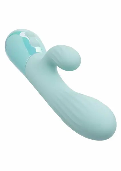 Aura Dual Ripple Silicone Massager 10 Modes Waterproof USB Blue