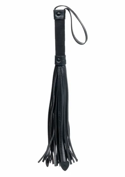 Heart Throb Flogger with Heart Accents and Soft Tassels, Black/Red