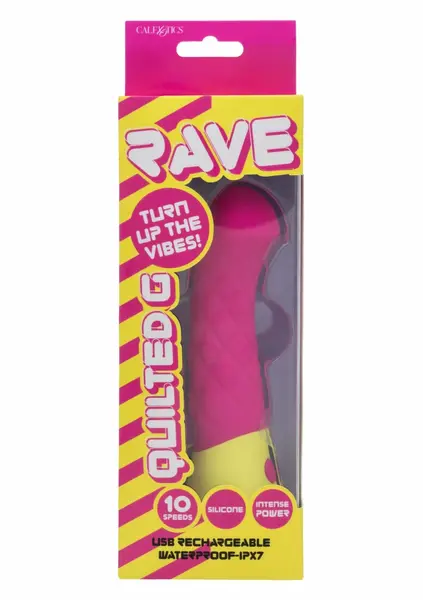 Rave Quilted G извит силиконов вибратор за точка G, 10 режима, USB, IPX7
