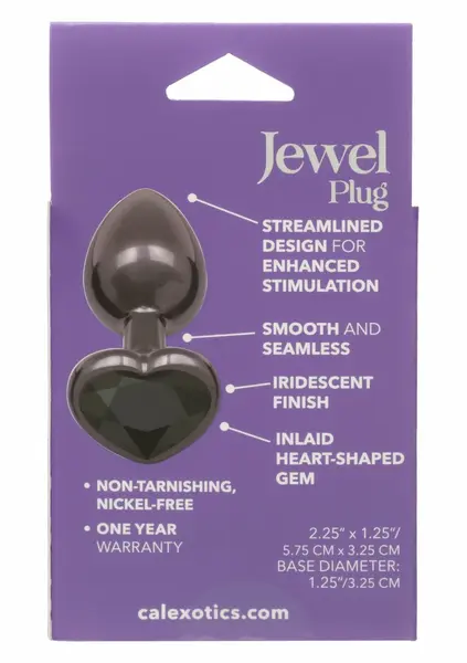 CalExotics Jewel Diamond Heart Plug Small - Silver, Elegant Nickel-Free Design