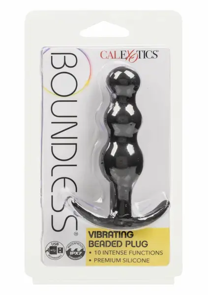 CalExotics Boundless Vibrating Beaded Plug Silicone Waterproof Black