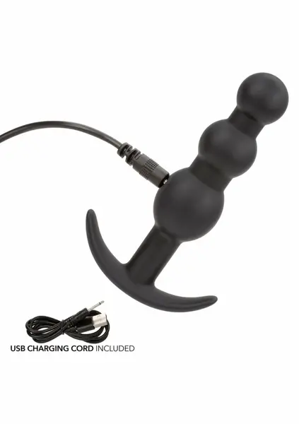 CalExotics Boundless Vibrating Beaded Plug Silicone Waterproof Black