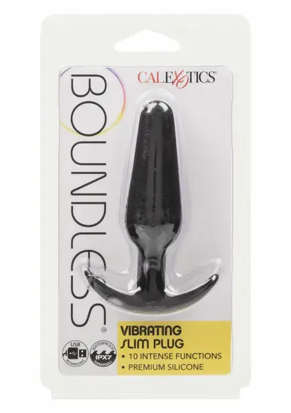 CalExotics Boundless Vibrating Slim Plug Black USB Rechargeable 10 Modes
