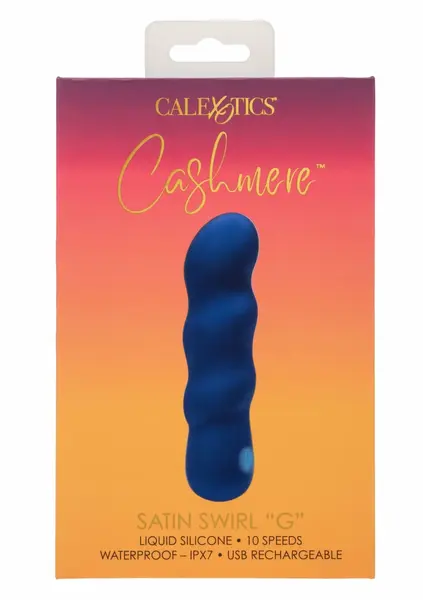 CalExotics Cashmere Satin Swirl G Vibrator - Silky Curved, 10 Modes, USB Rechargeable