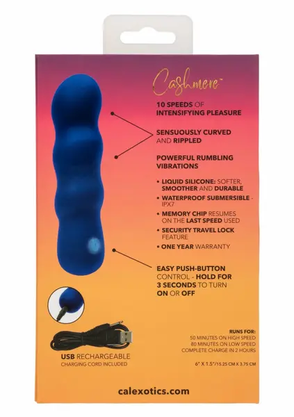 CalExotics Cashmere Satin Swirl G Vibrator - Silky Curved, 10 Modes, USB Rechargeable