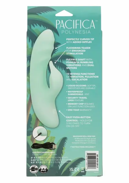 CalExotics Pacifica Polynesia Dual Stimulator Liquid Silicone, Waterproof, USB