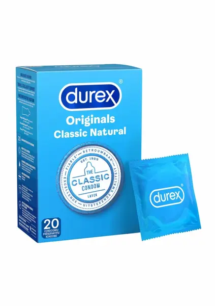 Durex Classic Naturel 3-Pack 56mm Transparent Latex, Pleasant Scent