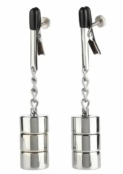 Mr. Steel Alligator Nipple Clamps with Adjustable Weights, Stainless Steel