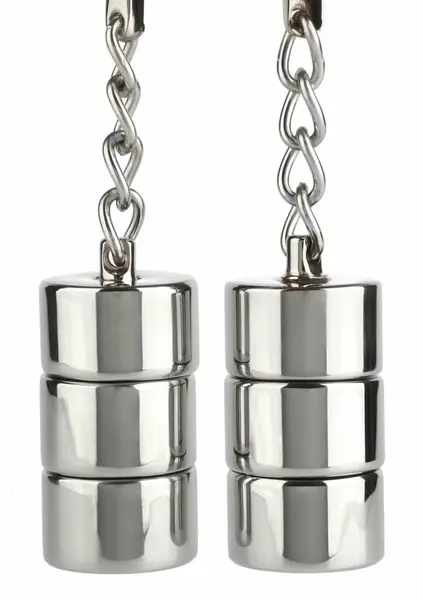 Mr. Steel Alligator Nipple Clamps with Adjustable Weights, Stainless Steel