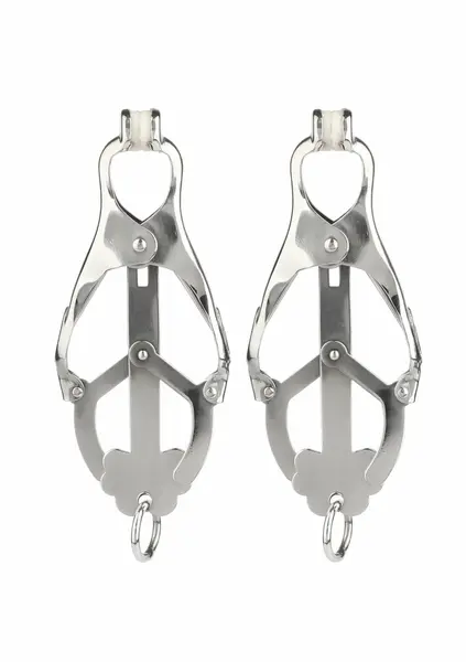 Mr. Steel Squeezer Adjustable Nipple Clamps with Ring, Stainless Steel