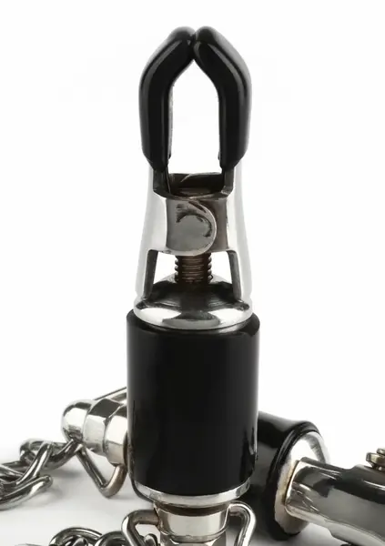 Mr. Steel Barrel Adjustable Nipple Clamps with Chain - Precision Grip