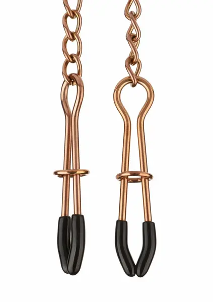 Mr. Steel Tweezer Nipple Clamps Gold Adjustable Stainless Steel Chain