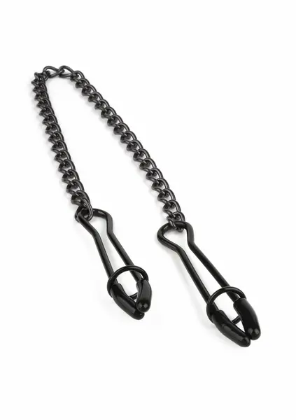 Mr. Steel Tweezer Nipple Clamps Black Adjustable Stainless Steel Chain