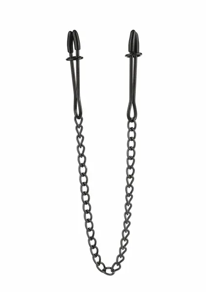 Mr. Steel Tweezer Nipple Clamps Black Adjustable Stainless Steel Chain