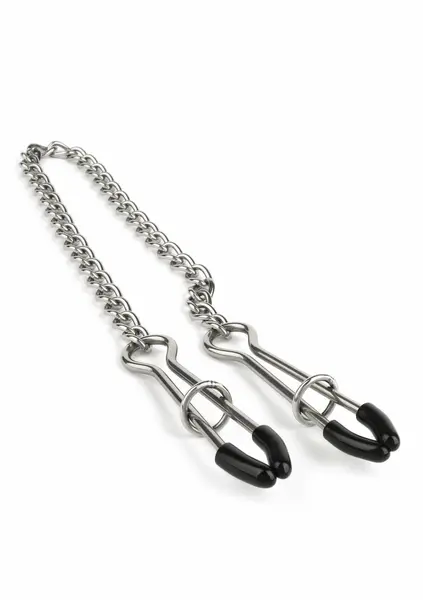 Mr. Steel Tweezer Adjustable Stainless Steel Nipple Clamps with Chain