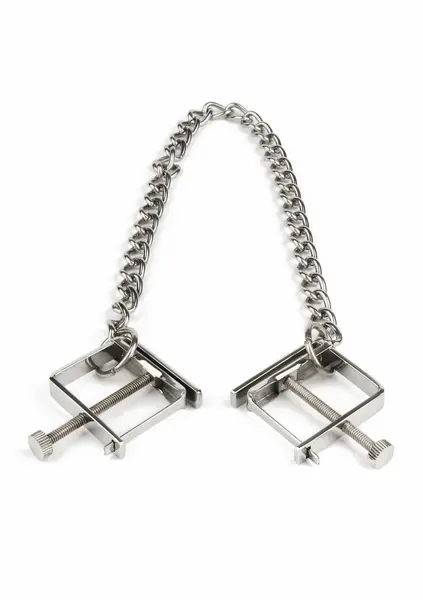 Mr. Steel Press Adjustable Stainless Steel Nipple Clamps with Chain