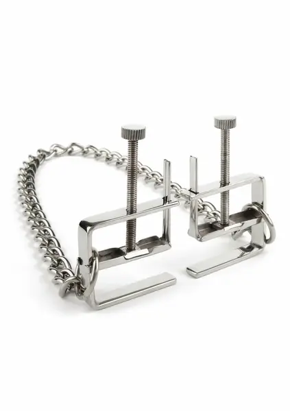 Mr. Steel Press Adjustable Stainless Steel Nipple Clamps with Chain