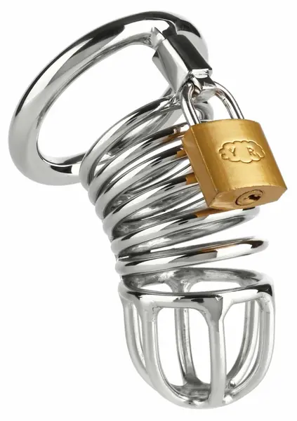 Mr. Steel Ring Master Stainless Steel Chastity System, Adjustable Size