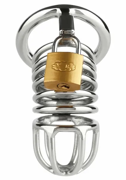 Mr. Steel Ring Master Stainless Steel Chastity System, Adjustable Size