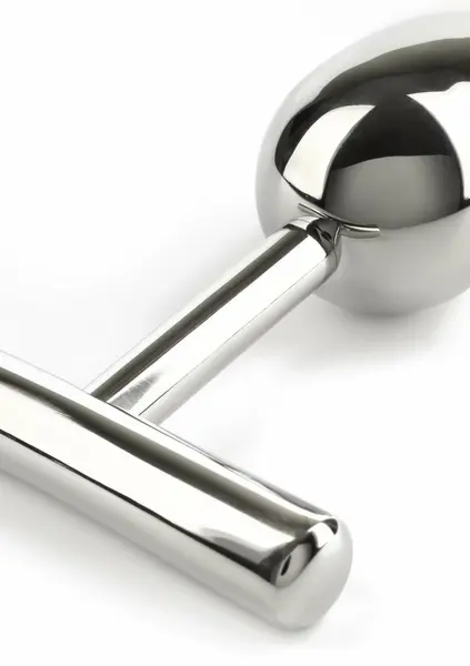 Pod Plunger стоманено дилдо с T-образна дръжка, 16 см