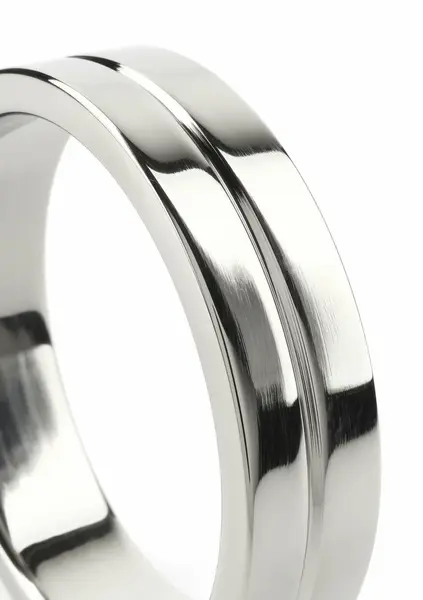 Mr. Steel Single Grooved Stainless Steel Ring 55mm - Polished Finish