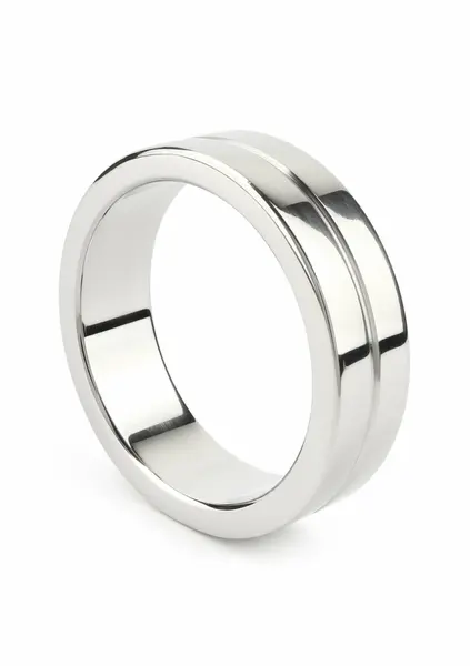 Mr. Steel Single Grooved Ring 45mm Stainless Steel Elegant Design