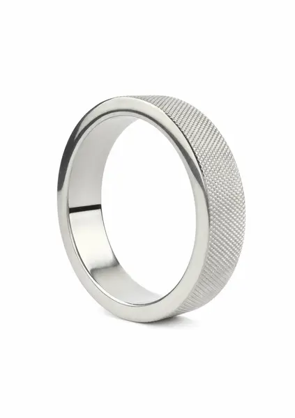 Mr. Steel CrissCross C-Ring 55mm Stainless Steel Textured Band