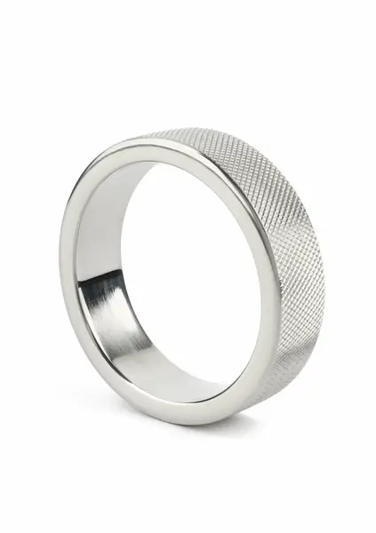 Mr. Steel CrissCross C-Ring 50mm Stainless Steel Textured Ring