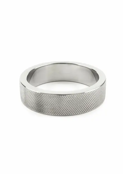 Mr. Steel CrissCross C-Ring 50mm Stainless Steel Textured Ring