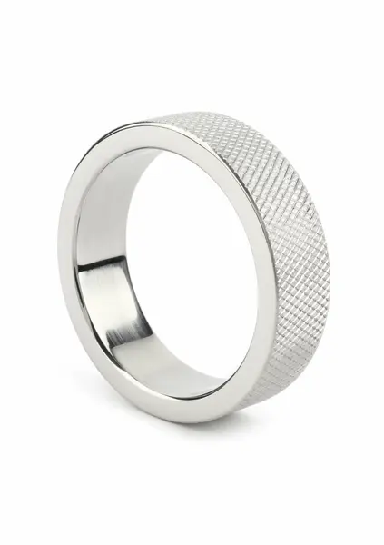 Mr. Steel CrissCross C-Ring 45mm Stainless Steel Textured Ring