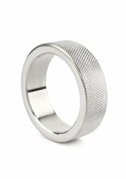 Mr. Steel CrissCross C-Ring 40mm Stainless Steel Textured Ring