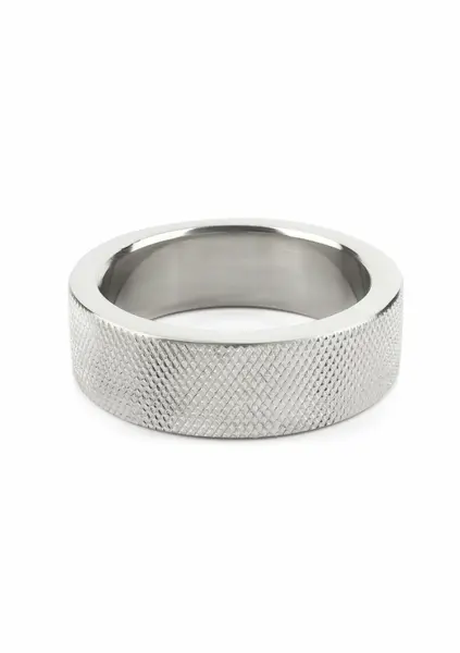 Mr. Steel CrissCross C-Ring 40mm Stainless Steel Textured Ring