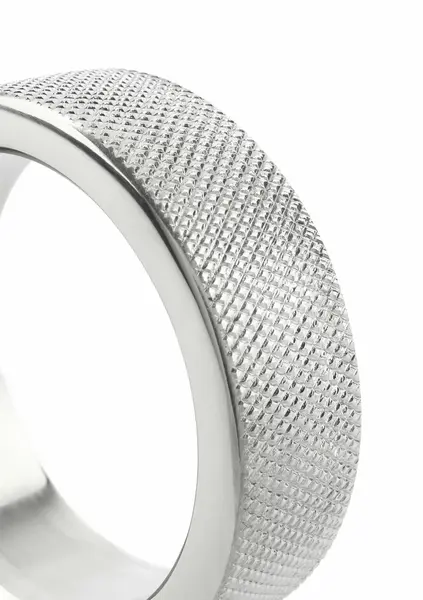 Mr. Steel CrissCross C-Ring 40mm Stainless Steel Textured Ring