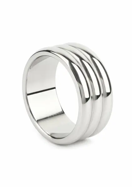 Mr. Steel Elegant Deep C-Ring 50mm Stainless Steel Anatomical Ring