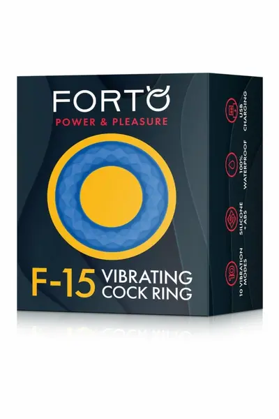 FORTO F-15 Vibrating Ring Blue - 10 Modes, Waterproof, USB Charging